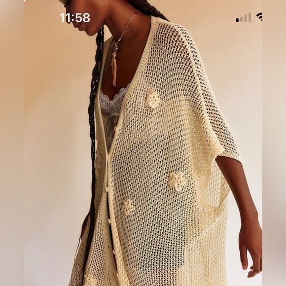 Free People Other - Free People Elegant Cream Knit Swim Cover-Up